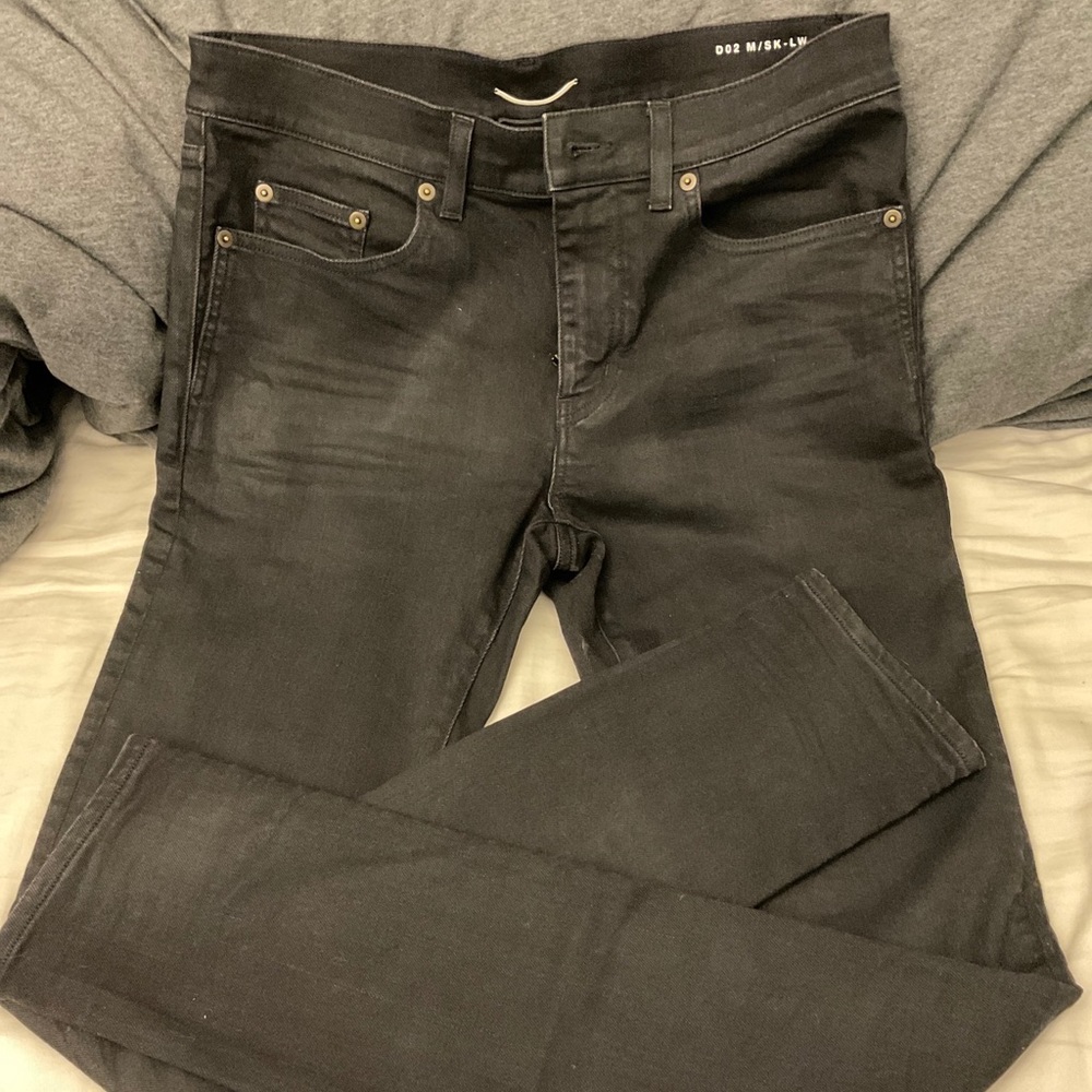 Saint Laurent Men's D02M/SK-LW Skinny Jeans Black-32 Waist